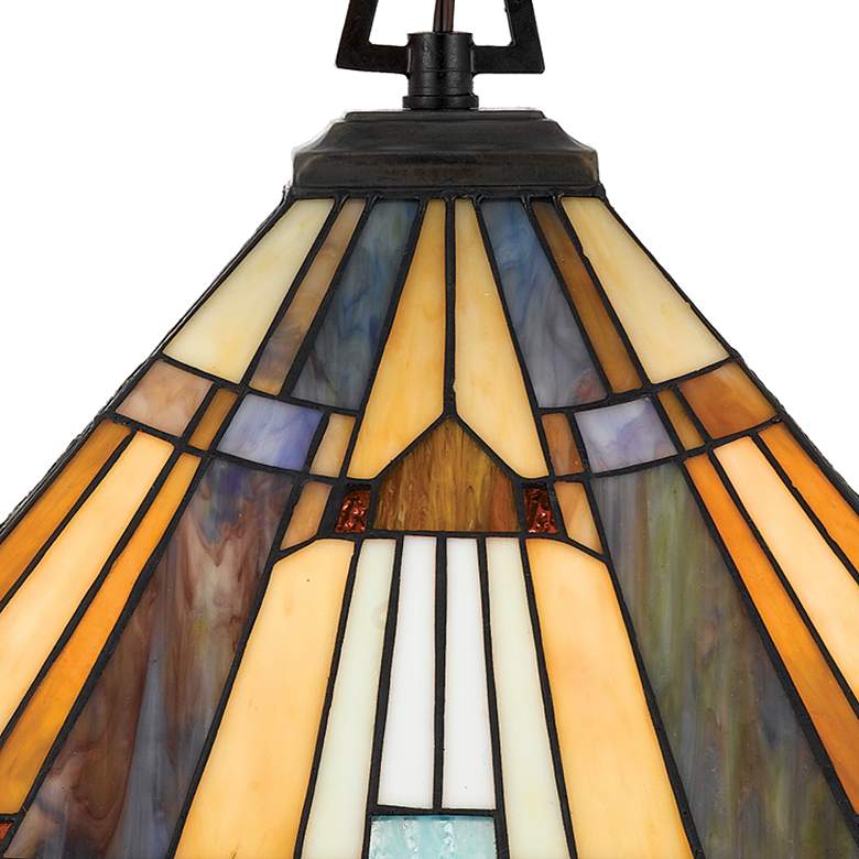 Image 4 Quoizel Inglenook 17" Tiffany-Style Art Glass Pull-Chain Pendant Light more views