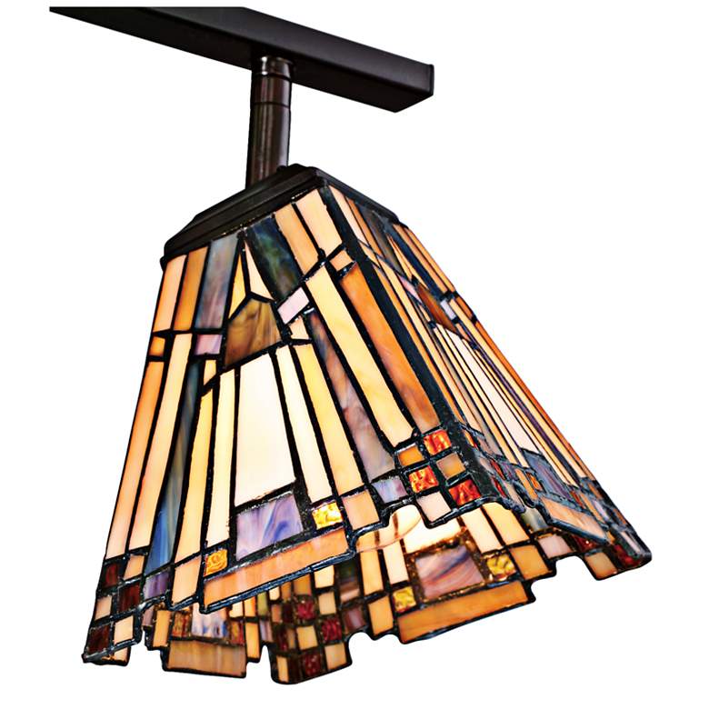 Image 3 Quoizel Inglenook 42 inch 4-Light Bronze Tiffany-Style Track Fixture more views