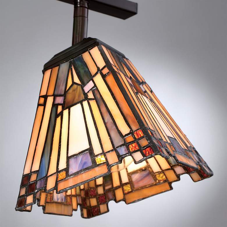 Image 4 Quoizel Inglenook 42" 4-Light Bronze Tiffany-Style Track Fixture more views