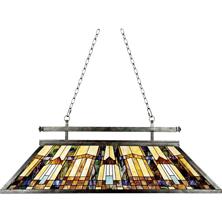 Image 2 Quoizel Inglenook 47 1/2" Tiffany-Style Kitchen Island Chandelier