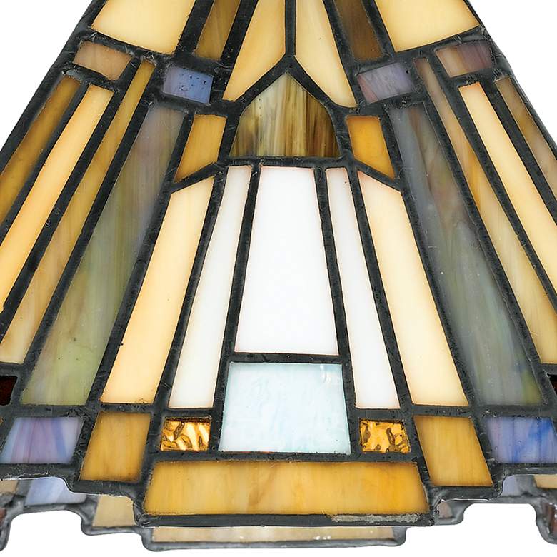 Image 3 Quoizel Inglenook 8" Wide Mission Tiffany Style Art Glass Mini Pendant more views