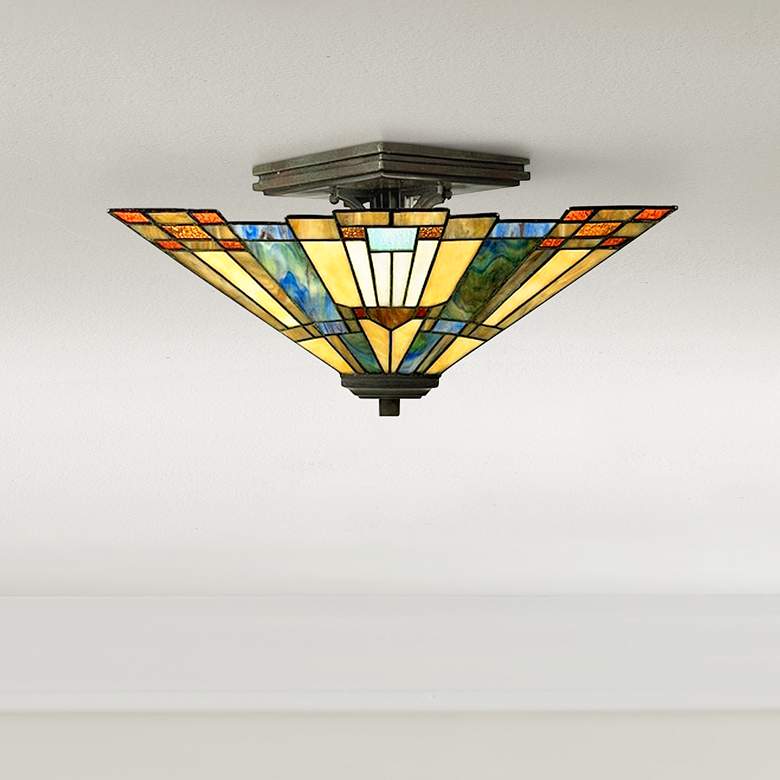 Image 1 Quoizel Inglenook Collection 14 inch Wide Ceiling Light Fixture