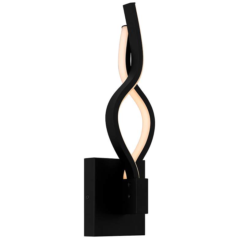 Image 3 Quoizel Isadora 15 3/4" High Matte Black LED Wall Sconce
