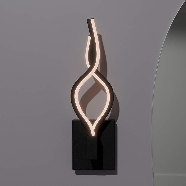 Image 2 Quoizel Isadora 15 3/4" High Matte Black LED Wall Sconce