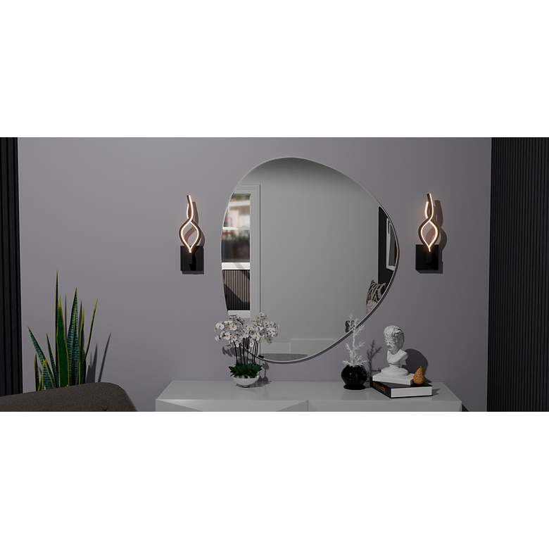 Image 4 Quoizel Isadora 15 3/4" High Matte Black LED Wall Sconce more views
