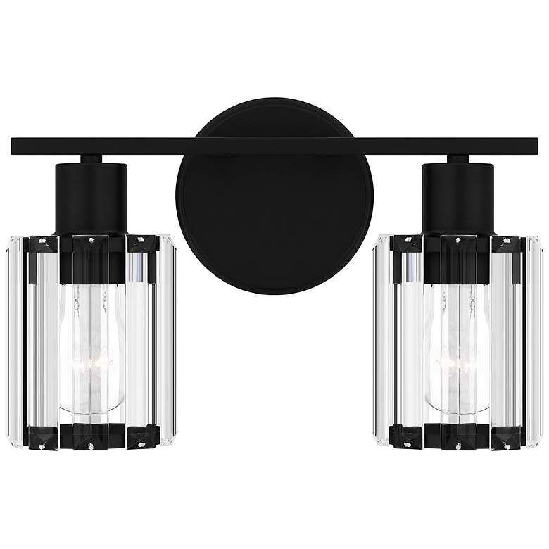 Image 2 Quoizel Isla 12 1/2" Wide 2-Light Black and Crystal Bath Vanity Light