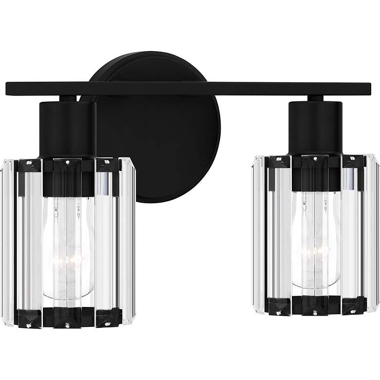 Image 3 Quoizel Isla 12 1/2" Wide 2-Light Black and Crystal Bath Vanity Light more views