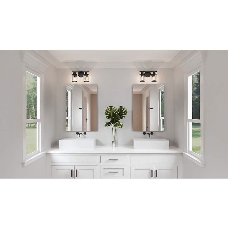 Image 6 Quoizel Isla 12 1/2" Wide 2-Light Black and Crystal Bath Vanity Light more views
