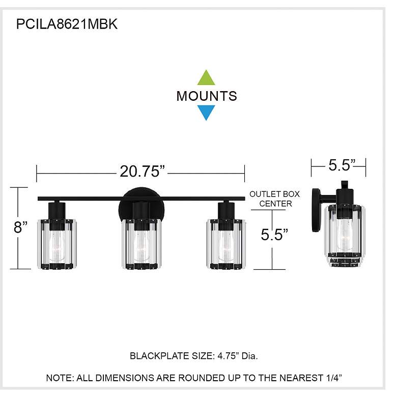 Image 5 Quoizel Isla 20 3/4" Wide Matte Black 3-Light Bath Light more views