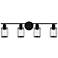 Quoizel Isla 29" Wide Matte Black 4-Light Vanity Bath Light