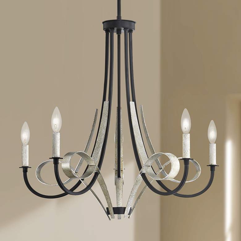 Image 1 Quoizel Jada 27" Wide Matte Black 5-Light Chandelier