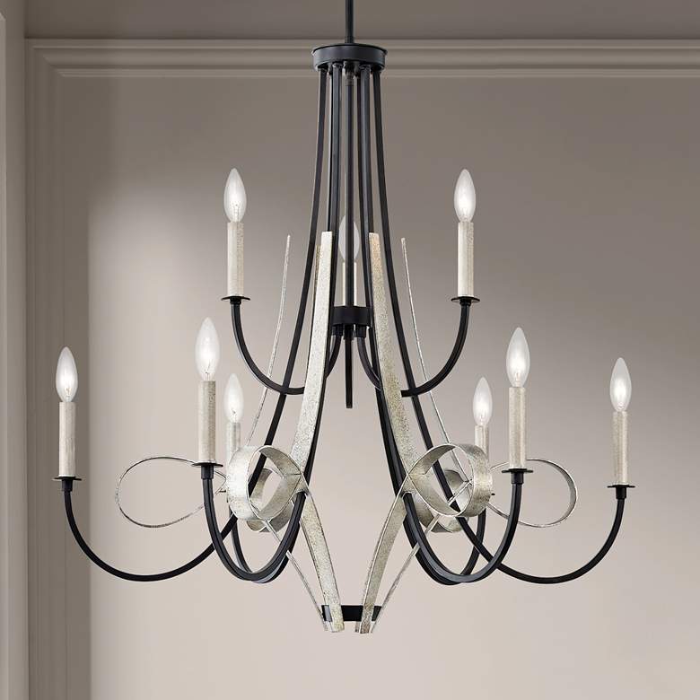 Image 1 Quoizel Jada 32" Wide Matte Black 9-Light Chandelier