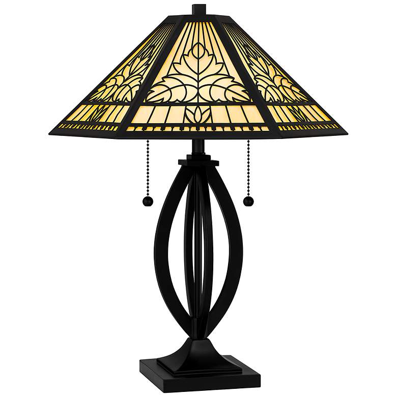 Image 2 Quoizel James 24" High Matte Black Art Glass Table Lamp