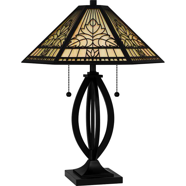 Image 4 Quoizel James 24" High Matte Black Art Glass Table Lamp more views