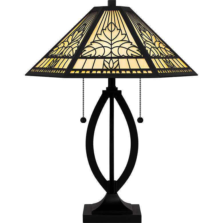 Image 5 Quoizel James 24" High Matte Black Art Glass Table Lamp more views