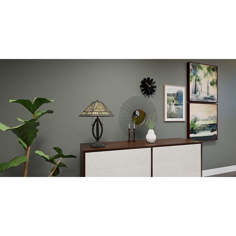 Image 6 Quoizel James 24" High Matte Black Art Glass Table Lamp more views