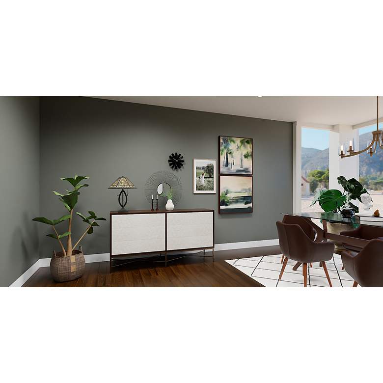Image 3 Quoizel James Matte Black and Tiffany Glass Accent Table Lamp more views