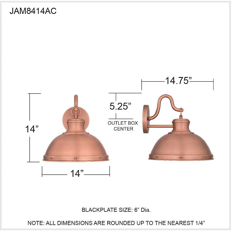 Image 7 Quoizel Jameson 14" High Aged Copper Outdoor Wall Light more views
