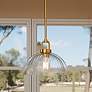 1_Quoizel Jansen 12"W Brushed Gold Mini Pendant w/ Glass Shade