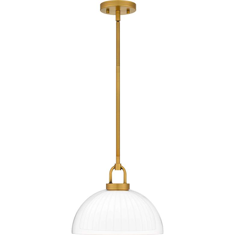 Image 4 Quoizel Jansen 12"W Brushed Gold Mini Pendant w/ Glass Shade more views