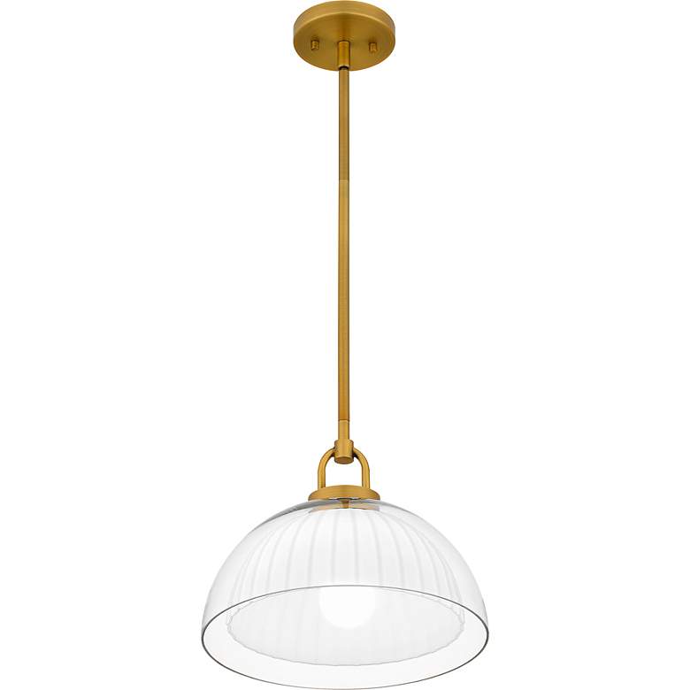 Image 5 Quoizel Jansen 12"W Brushed Gold Mini Pendant w/ Glass Shade more views