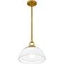 5_Quoizel Jansen 12"W Brushed Gold Mini Pendant w/ Glass Shade more views