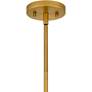 Quoizel Jansen 12"W Brushed Gold Mini Pendant w/ Glass Shade