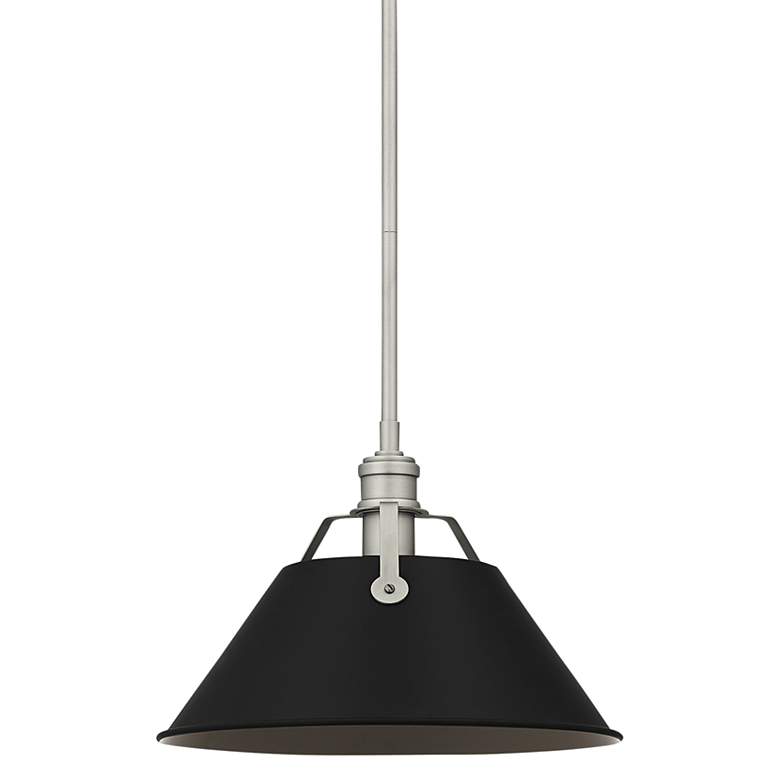 Image 1 Quoizel Jessup 14 inch Wide Nickel and Black Cone Pendant