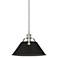 Quoizel Jessup 14" Wide Nickel and Black Cone Pendant