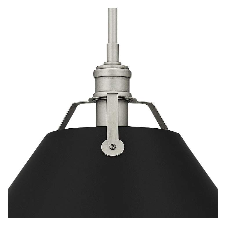 Image 2 Quoizel Jessup 14 inch Wide Nickel and Black Cone Pendant more views