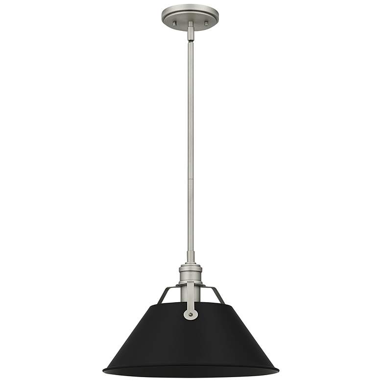 Image 3 Quoizel Jessup 14 inch Wide Nickel and Black Cone Pendant more views
