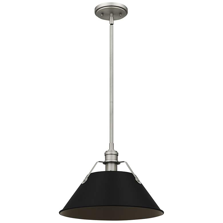 Image 4 Quoizel Jessup 14 inch Wide Nickel and Black Cone Pendant more views
