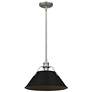 Quoizel Jessup 14" Wide Nickel and Black Cone Pendant