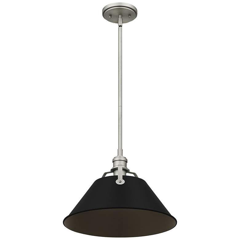 Image 5 Quoizel Jessup 14 inch Wide Nickel and Black Cone Pendant more views