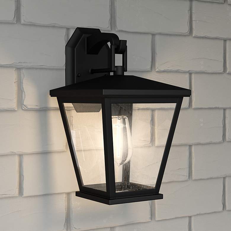 Image 1 Quoizel Joffrey 13 1/4" High Matte Black Outdoor Wall Light