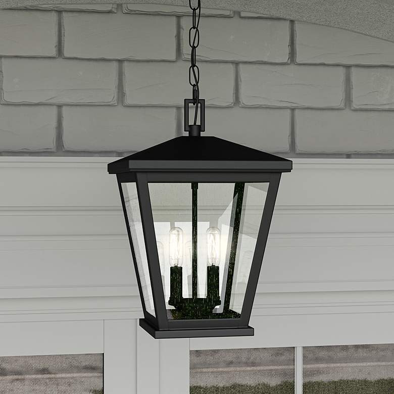 Image 1 Quoizel Joffrey 15 3/4" High Matte Black Outdoor Hanging Light