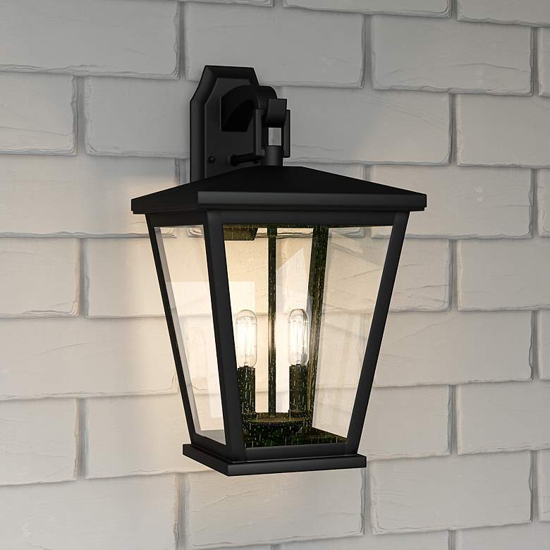 Image 1 Quoizel Joffrey 18 1/2" High Matte Black Outdoor Wall Light