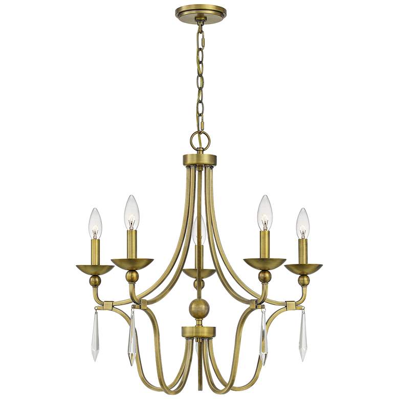 Quoizel Joules 25&quot; Wide Aged Brass 5-Light Chandelier