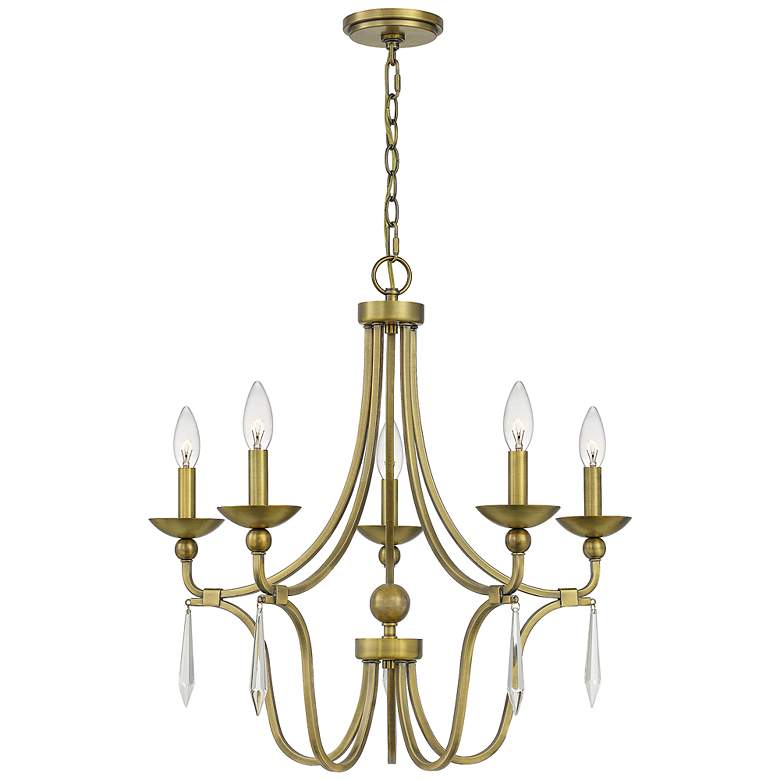 Image 2 Quoizel Joules 25" Wide Aged Brass 5-Light Chandelier