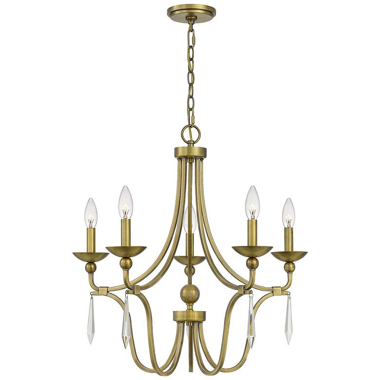 Image 2 Quoizel Joules 25 inch Wide Aged Brass 5-Light Chandelier