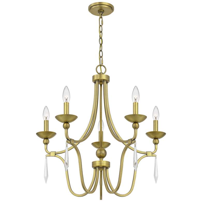 Image 3 Quoizel Joules 25 inch Wide Aged Brass 5-Light Chandelier more views