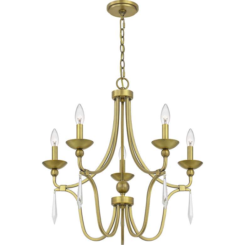 Image 3 Quoizel Joules 25" Wide Aged Brass 5-Light Chandelier more views