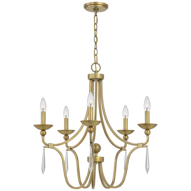 Quoizel Joules 25&quot; Wide Aged Brass 5-Light Chandelier more views