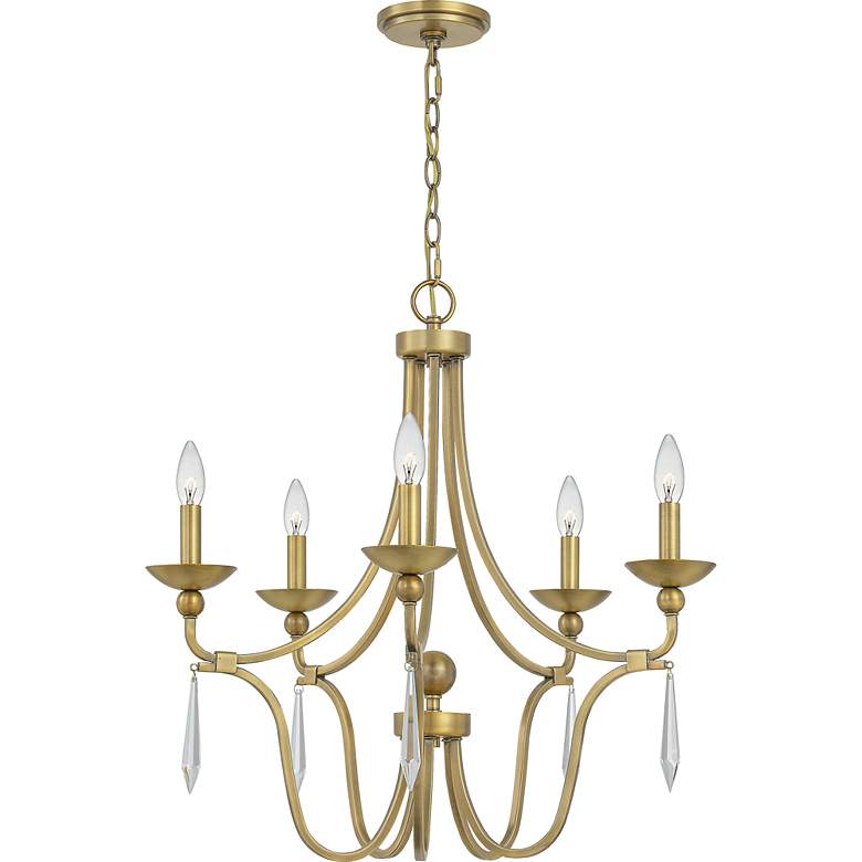 Image 4 Quoizel Joules 25" Wide Aged Brass 5-Light Chandelier more views