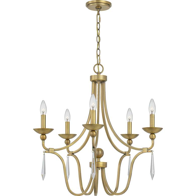 Image 4 Quoizel Joules 25 inch Wide Aged Brass 5-Light Chandelier more views