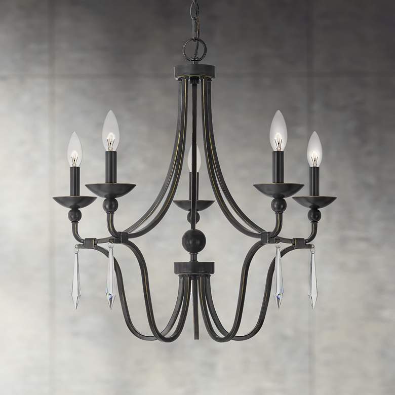 Image 1 Quoizel Joules 25" Wide Palladian Bronze 5-Light Chandelier