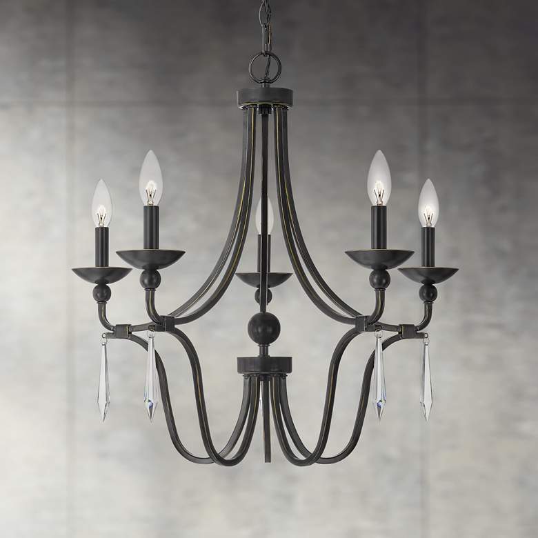 Image 1 Quoizel Joules 25 inch Wide Palladian Bronze 5-Light Chandelier