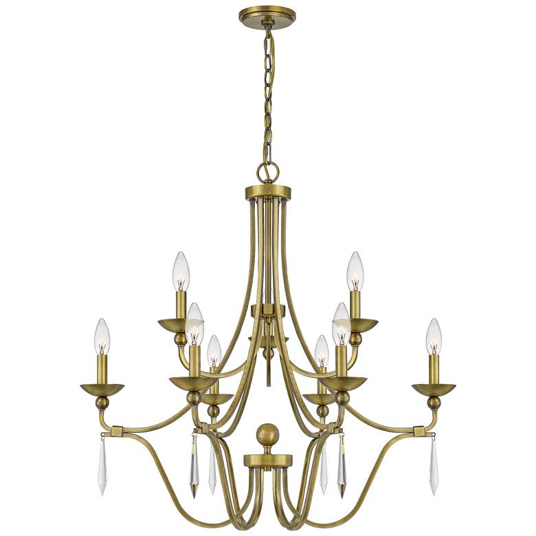 Image 2 Quoizel Joules 32" Wide Aged Brass 9-Light Chandelier