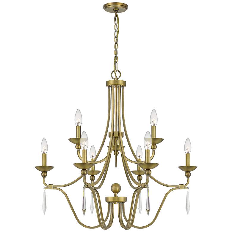 Image 2 Quoizel Joules 32" Wide Aged Brass 9-Light Chandelier