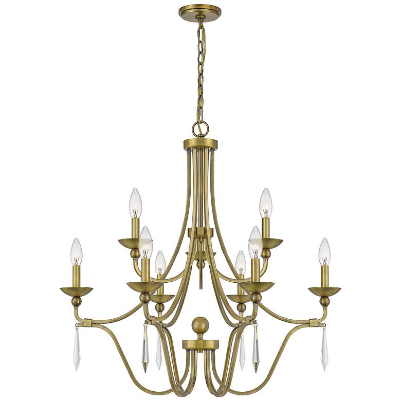 Image 2 Quoizel Joules 32 inch Wide Aged Brass 9-Light Chandelier